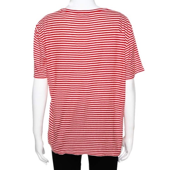 Saint Laurent Paris red and white striped t shirt - Picture 6 of 13